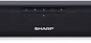 SHARP HT-SB110 2.0 Soundbar, 90W Slim Wireless Bluetooth Soundbar for TV and Device Streaming with HDMI ARC /CEC, Digital Optical-In, Aux and Remote Control, Wall Mount or Table Top Sound Bar - Black