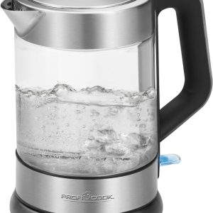 ProfiCook PC-WKS 1107 G S/S Glass Kettle, 1.5 L, 2200 W Maximum, Stainless Steel