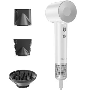 LAIFEN SWIFT SPECIAL - 110,000 RPM - High-Speed Hair Dryer - Negative Ionic Blow - Pearl White (3 Nozzles)