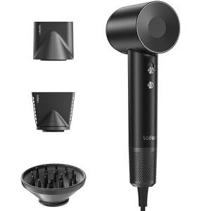 LAIFEN SWIFT SPECIAL - 110,000 RPM High-Speed Hair Dryer - Negative Ionic Blow - Matte Black (3 Nozzles)