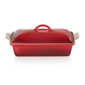 Le Creuset-Cerise Stoneware Heritage Rectangular Dish With Lid 33cm/3.8L