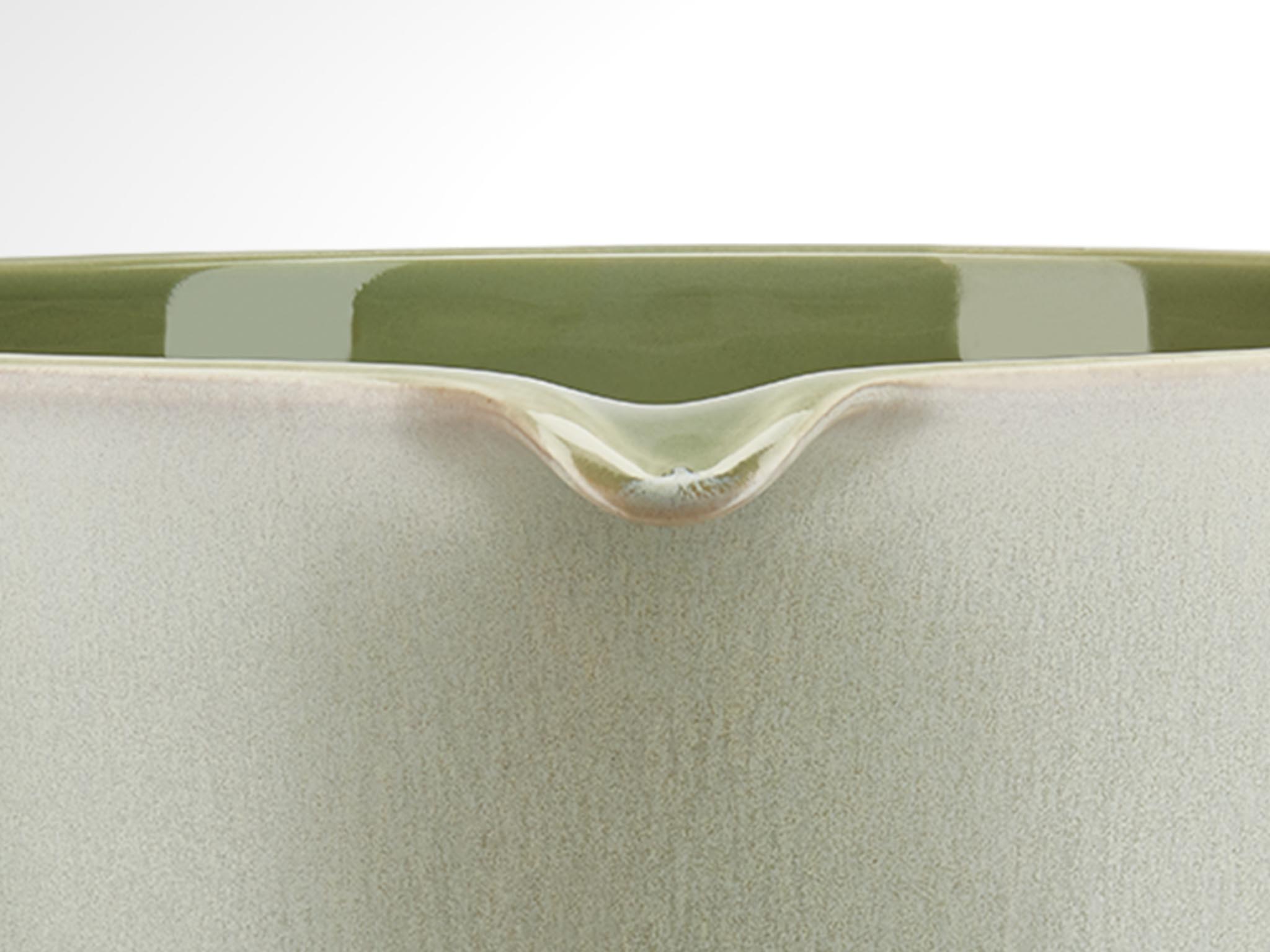 Accessories ceramic bowl sage leaf spout close up