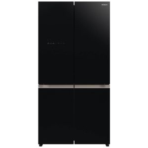 HITACHI French Bottom Freezer Deluxe 569L Vacuum Compartment & Auto Ice Maker - Glass Black