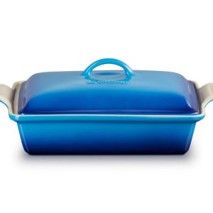 Le Creuset-Azure Stoneware Heritage Rectangular Dish With Lid 33cm/3.8L