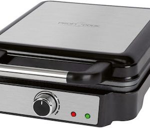 ProfiCook PC-WA 1241, 501241 Waffle Iron for Belgian Waffles with 4 Baking Surfaces, 1200 Watt, Non-Stick Coating, Stainless Steel