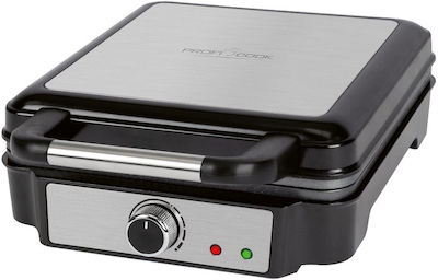 ProfiCook PC-WA 1241, 501241 Waffle Iron for Belgian Waffles with 4 Baking Surfaces, 1200 Watt, Non-Stick Coating, Stainless Steel